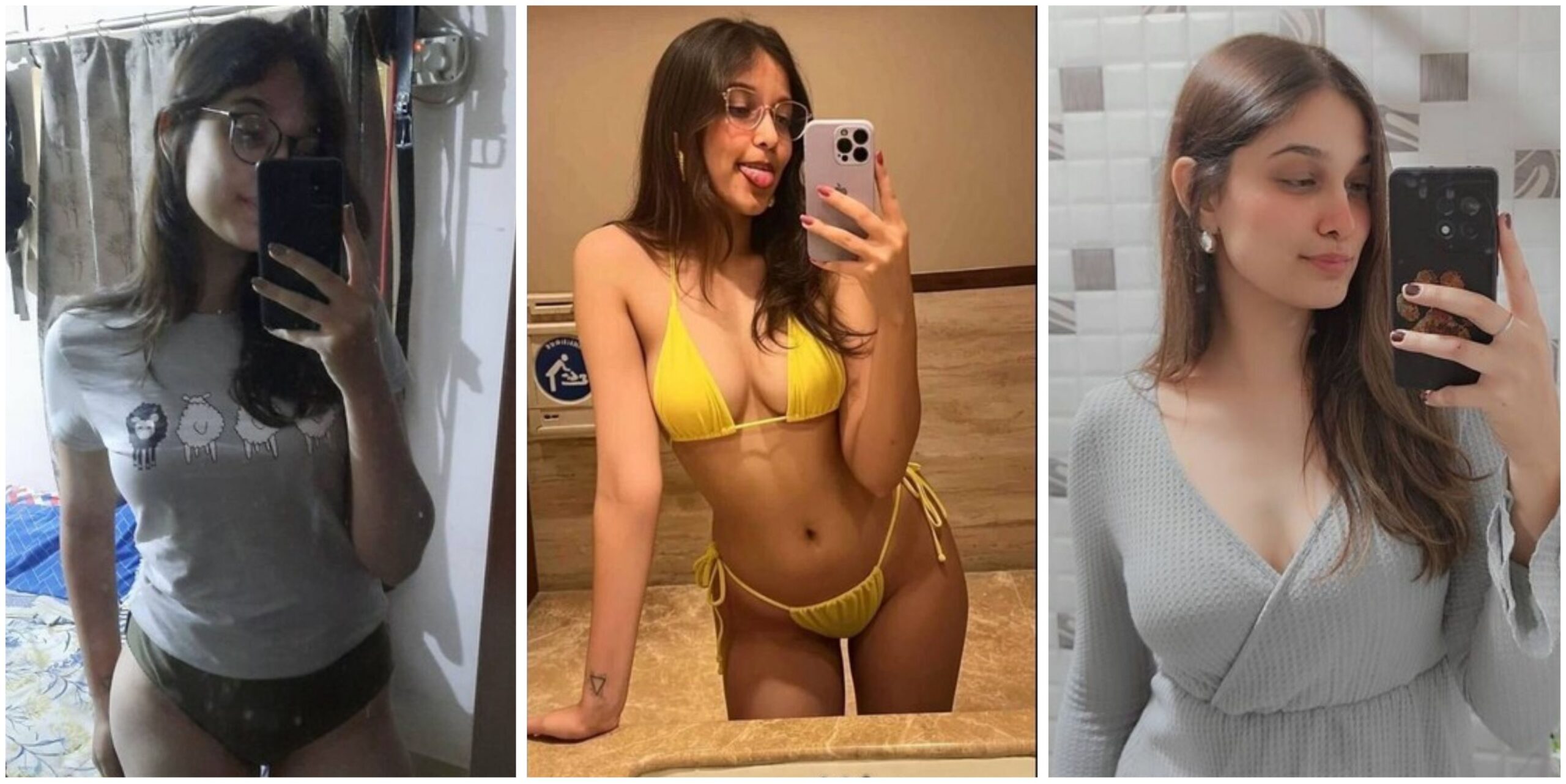 Sexy Indian Hot Babe teasing mirror selfie nude
