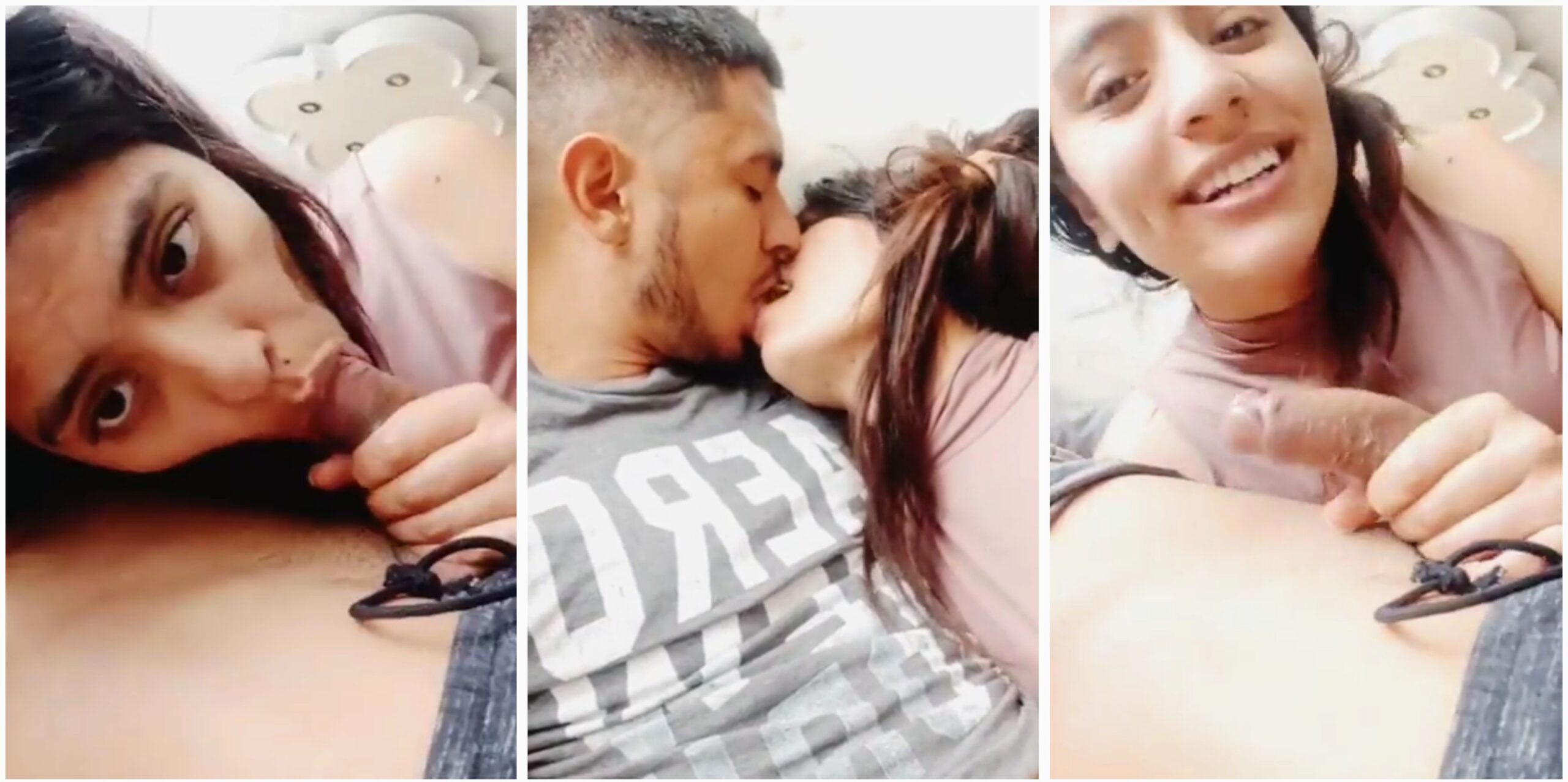 Hot desi couple girlfriend giving blowjob