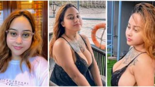 Desi Model Shinjini Chakrabarty Pressing Her Huge Boobs
