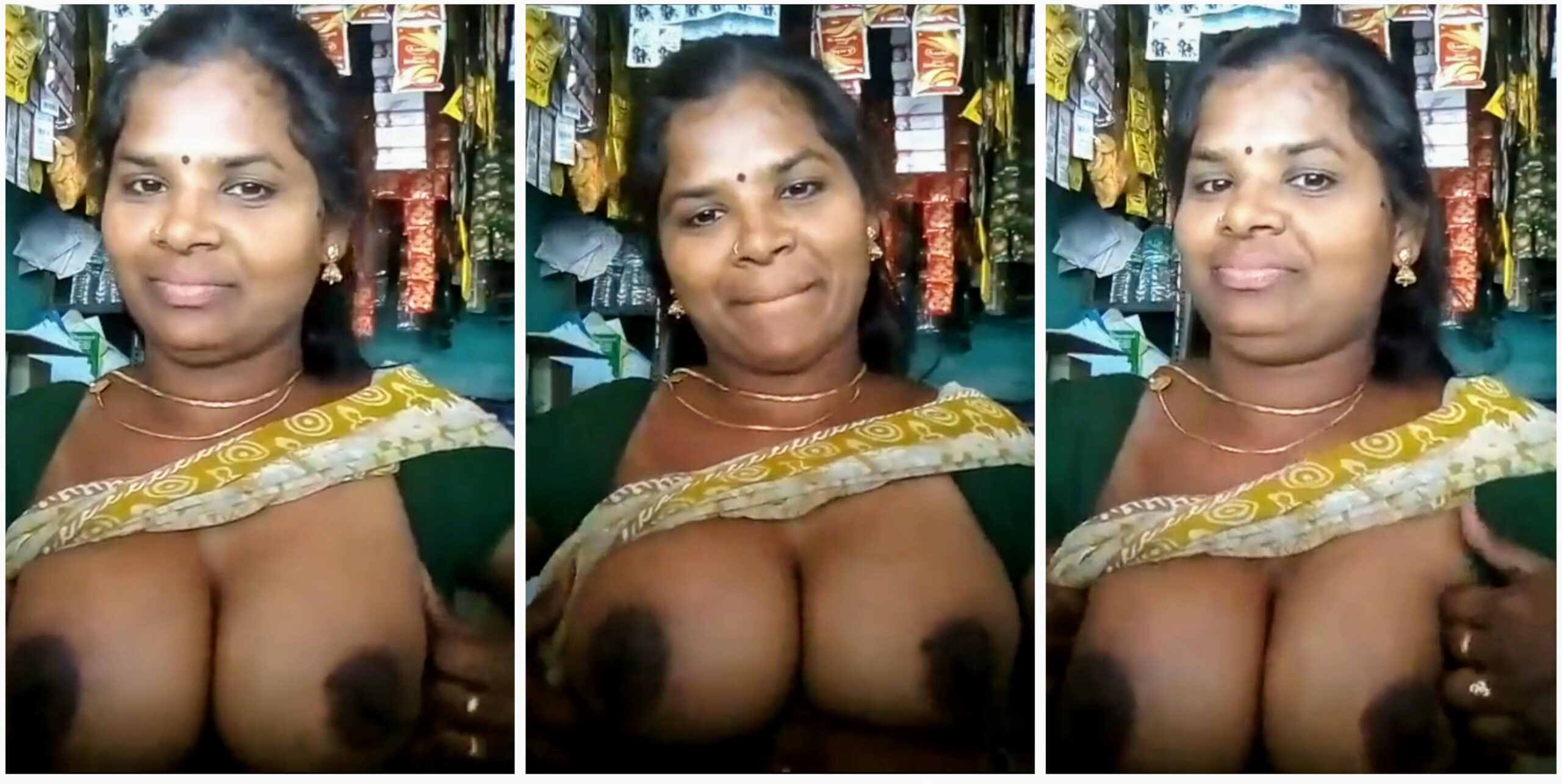 Desi tamil milf showing her boobs closeup