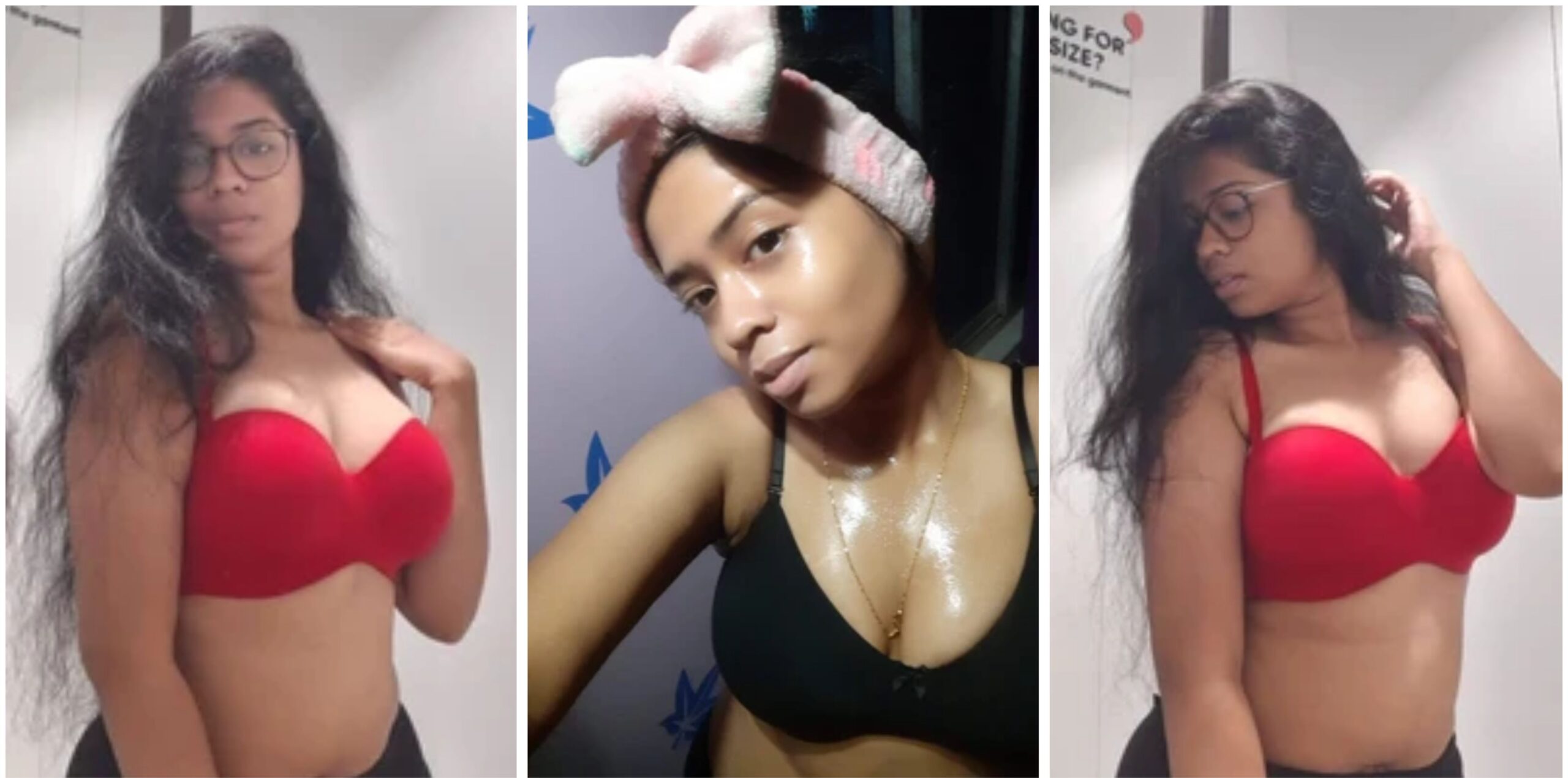 Hot desi girlfriend rubbing her boobs